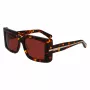FERRAGAMO SF2032S-242 Moteriški akiniai nuo saulės Havana acetatas kvadratinis rėmas rudi gradientiniai lęšiai 55/19/140 mm