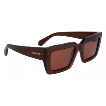 FERRAGAMO Moteriški akiniai nuo saulės SF1108S542123 Brown Havana 54/21/140 mm