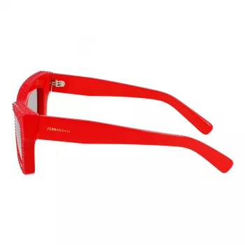 Ferragamo moteriški akiniai nuo saulės SF2045SR52176 stačiakampis acetatinis rėmas rudi gradientiniai lęšiai 52/17/140 mm