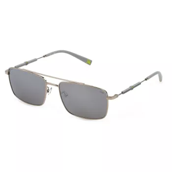 FILA vyriški akiniai nuo saulės SFI116V57579X - juodas rėmelis, pilki lęšiai, 57 mm