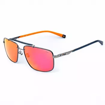 FILA SFI210V60K56R Vyriški akiniai nuo saulės – Juodas rėmelis, pilki lęšiai, 61 mm