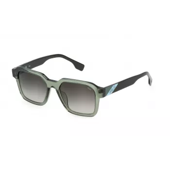 FILA SFI458-5206W5 Unisex akiniai - Juodas acetatinis rėmelis, pilki polikarbonatiniai lęšiai, UV400 apsauga, 52 mm lęšio plotis