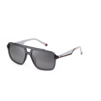 FILA SFI460-574ALP Unisex stačiakampiai akiniai nuo saulės - Havana/Ruda acetato rėmelis, rudi polikarbonatiniai lęšiai, UV400 apsauga