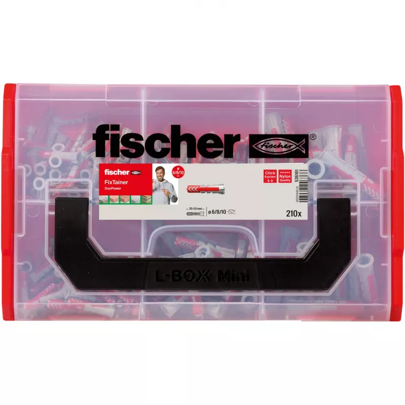 Fischer 536161 Sraigtinis inkaras / Sieninis kaištis DUOPOWER 6 x 30 mm, 210 vnt.