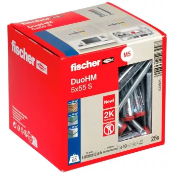 fischer DuoHM 5x55 S PH PZ tuščiavidurių sienų inkaras 55 mm, 25 vnt. 572921