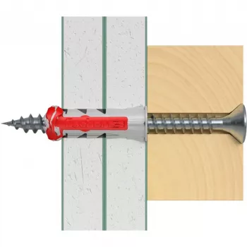 fischer DUOPOWER 6x30 universali sieninė kaištis BigBox, šviesiai pilka/raudona, 950 vienetų, perpildoma dėžutė 570548