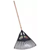 Fiskars Solid lapų grėblys, 52 cm platus polipropileno galvutė, 175 cm aliuminio kotas, 25 lanksčios šakelės, juoda/oranžinė