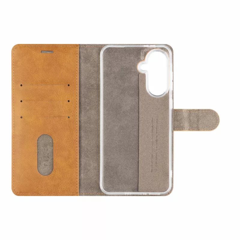 Fixed Opus Book Case, skirta Samsung Galaxy A37 5G, dirbtinė oda, ruda