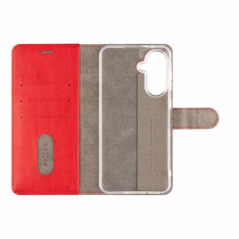 Fixed Opus Book Case, skirtas Samsung Galaxy A37 5G, dirbtinė oda, raudona