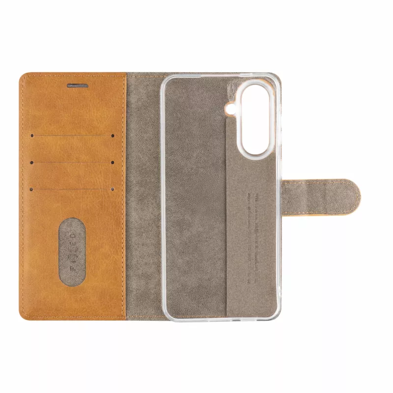 Fixed Opus Book Case, skirta Samsung Galaxy A57 5G, dirbtinė oda, ruda