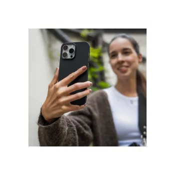 Fiksuotas Story galinis dangtelis, skirtas „Xiaomi Redmi Note 15 Pro 4G“, gumuotas, juodas
