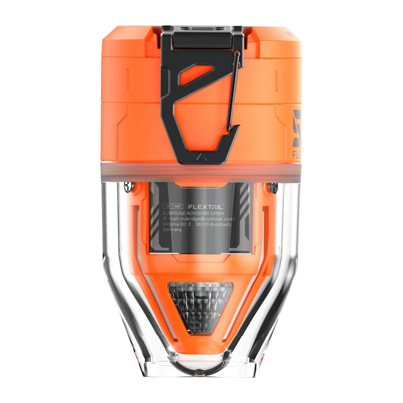 Flextail Max Pump 3 Portable Pump (Orange) – USB-C įkraunamas oro siurblys su LED šviesa, 3600 mAh, IPX4