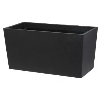 Flowerpot Thermo Patio D76 juodas 76 cm apvalus dvigubų sienelių izoliuotas lauko vazonas