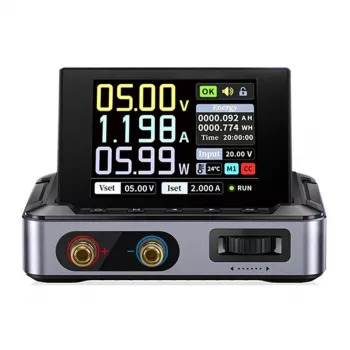 FNIRSI DPS150 PD reguliuojamas nuolatinės srovės maitinimo šaltinis 150W 0-28V 0-5A USB-C PD ir DC įvestis TFT ekranas