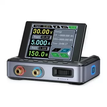 FNIRSI DPS150 PD reguliuojamas nuolatinės srovės maitinimo šaltinis 150W 0-28V 0-5A USB-C PD ir DC įvestis TFT ekranas