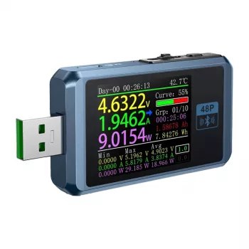 FNIRSI FNB48 BT USB jungties testeris su Bluetooth