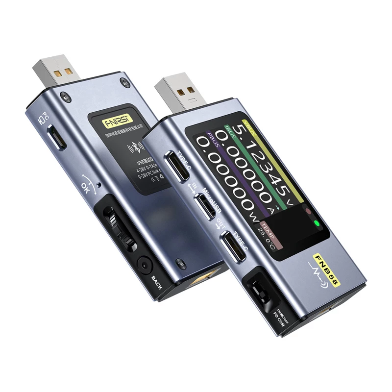 FNIRSI FNB58 BT USB prievado testeris su Bluetooth