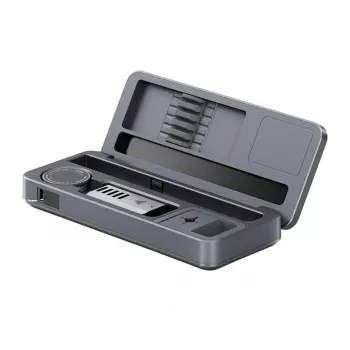 FNIRSI HS-02B Plus Tool Box 100W USB-C PD lituoklis su 0.87 inch OLED ekranu, 80-420°C, įšyla per 6 s, aliuminio korpusas, reguliuojamas miego/išjungimo režimas, atnaujinama programinė įranga