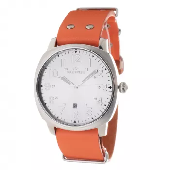 FOLLI FOLLIE Dynamic Men's Quartz Watch WT14T0015DNA 40mm Silver Stainless Steel Black Leather