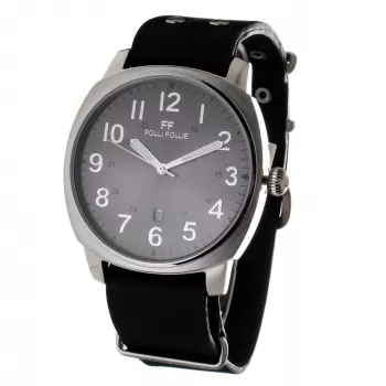 FOLLI FOLLIE Unisex Watch WT14T0015DSDF 40mm Stainless Steel Quartz Analog Black Dial Silicone Strap
