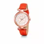 Folli Follie Watch Woman WF15R030SPW (32mm) Rose Gold-Tone Stainless Steel White Leather