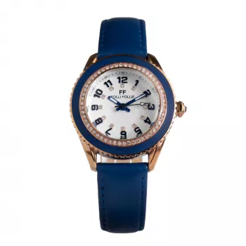 FOLLI FOLLIE Woman Watch WF1B032SSU 36mm Stainless Steel Quartz Analog White Dial Silver Bracelet
