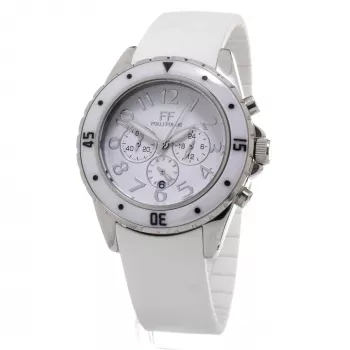Folli Follie Women's Dynasty Quartz Analog Watch WF8T031ZEW 45mm White Leather