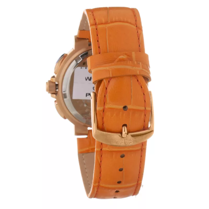 FOLLI FOLLIE Moteriškas laikrodis WF13R002SEN 40mm Rožinis auksas Nerūdijantis plienas Balta oda