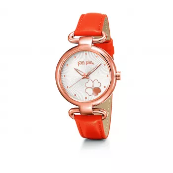 FOLLI FOLLIE Moteriškas laikrodis WF15R029SPNA 32mm Rožinio aukso nerūdijantis plienas Rožinė oda