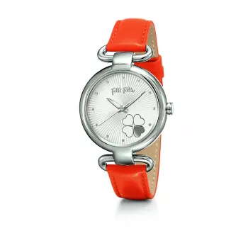 FOLLI FOLLIE Women's Watch WF15T029SPW 28mm Stainless Steel Quartz Analog White Dial Silver-tone Strap