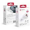 Forcell Carbon CC50-1A1C 38W USB-C PD + USB-A QC 3.0 automobilinis įkroviklis - baltas