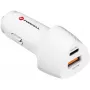 Forcell Carbon CC50-1A1C 38W USB-C PD + USB-A QC 3.0 automobilinis įkroviklis - baltas