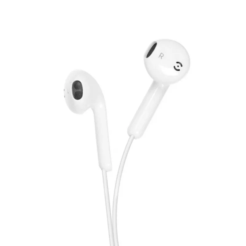 Forcell F-Audio HR-ME25 Lightning ausinės su mikrofonu ir nuotolinio valdymo pulteliu, baltos