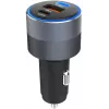 Forcell F-Energy 65 automobilinis įkroviklis 65W, 2x USB-C (PD 3.0) ir 1x USB-A (QC 4.0), pilka