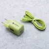 Forcell F-Energy GaN III VT-41 33 W GaN sieninis įkroviklis, 1x USB-C PD 3.0/PPS ir 1x USB-A QC 4.0, žalias