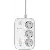 Forcell F-Energy VT-PS03 išmanusis maitinimo lizdas, 3x Schuko lizdai, USB-C PD 30W, 3x USB-A QC 3.0, Wi-Fi, Tuya programėlės valdymas, 2500W/10A