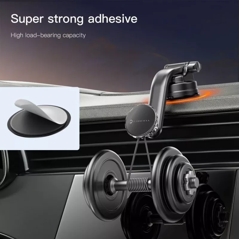 Forcell F-Grip MagLuxe Magnetinis automobilinis telefono laikiklis – Priekinis stiklas, prietaisų skydelis, oro ventiliacijos anga – Juoda