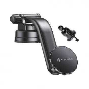 Forcell F-Grip MagLuxe Magnetinis automobilinis telefono laikiklis – Priekinis stiklas, prietaisų skydelis, oro ventiliacijos anga – Juoda
