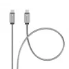 Forcell USB-C į USB-C laidas F-Energy QC4.0 PD 5A 100W E-Mark Metal 1m Sidabrinis C239