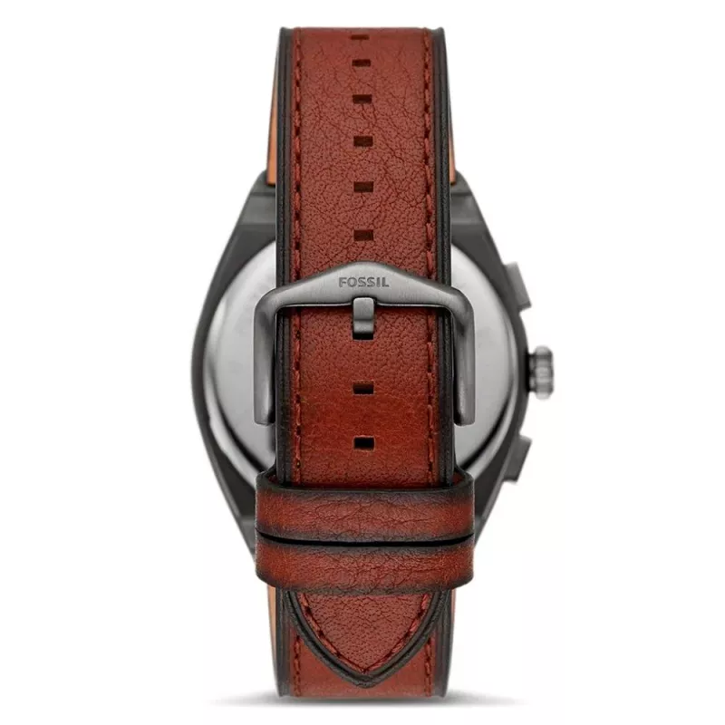 Fossil FS5799 Vyriškas minimalistinis kvarcinis laikrodis 44mm juoda oda