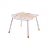 FOX174318 Baltas stačiakampis kavos staliukas su apatine lentyna, lakuotas MDF, modernus svetainės baldas