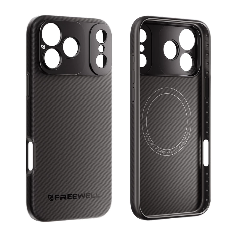 Freewell Sherpa Series iPhone 17 Pro Max dėklas su 17 mm srieginiu laikikliu