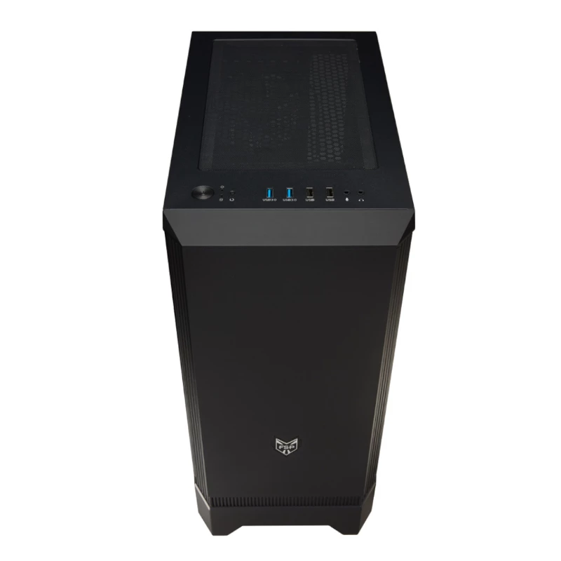 FSP CMT260 ATX vidutinio bokšto žaidimų korpusas - grūdintas stiklas, juodas