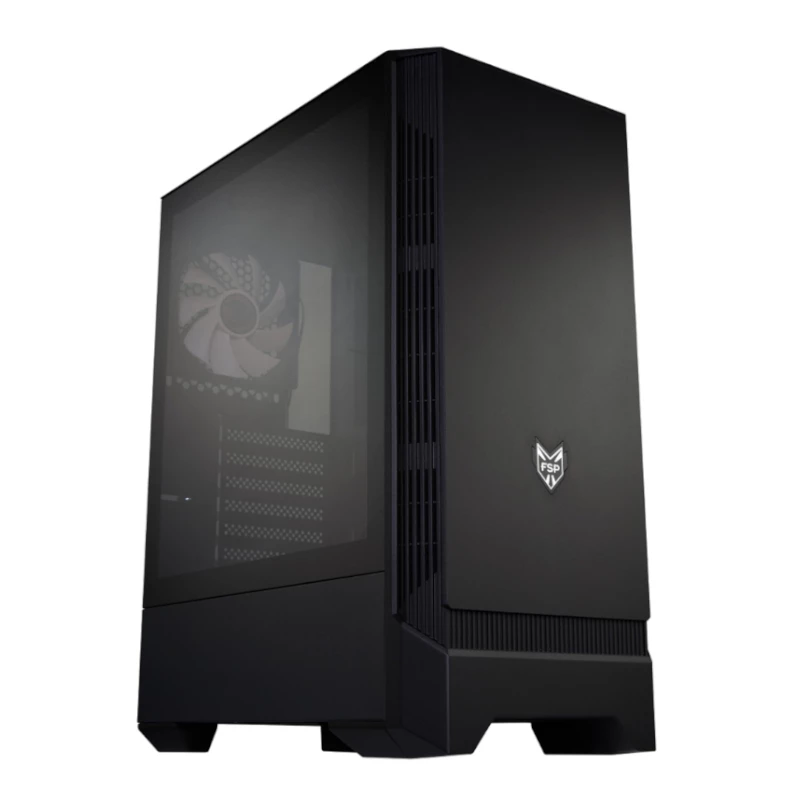 FSP CMT260 ATX vidutinio bokšto žaidimų korpusas - grūdintas stiklas, juodas