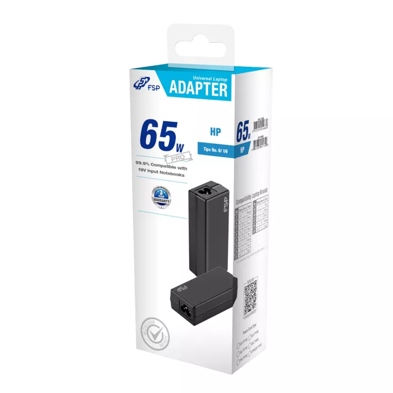 FSP PRO 65W universalus nešiojamojo kompiuterio adapteris – HP