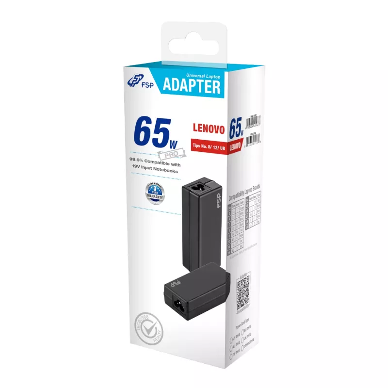 FSP PRO 65W universalus nešiojamojo kompiuterio adapteris – Lenovo