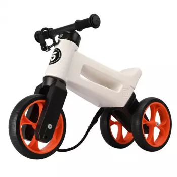 FUNNY WHEELS Rider Super 2-in-1 konvertuojamas balansinis dviratis ir triratis, baltas/oranžinis