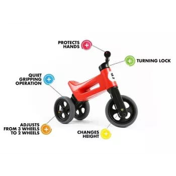 FUNNY WHEELS Rider Super Sport 2-in-1 balansinis dviratis / triratis, Oranžinė