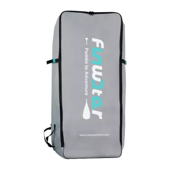 FunWater SUP kuprinė (pilka) – 120L, tvirtas oksfordinis audinys, paminkštinti diržai