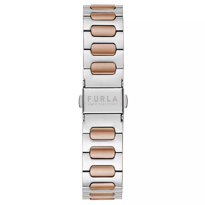 FURLA Arco Chain moteriškas kvarcinis laikrodis 38mm nerūdijančio plieno tinklelio apyrankė rožinio aukso atspalvis